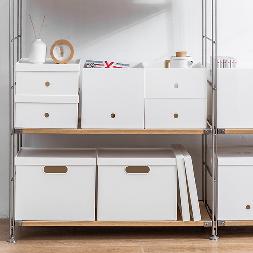 Japanese-style home desktop storage box removable kitchen cabinet right-angle storage basket plastic toy storage box