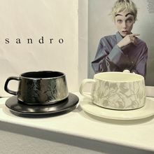 现代陶瓷咖啡杯碟套装家用奶茶杯水杯陶瓷情侣牛奶杯燕麦早餐杯子