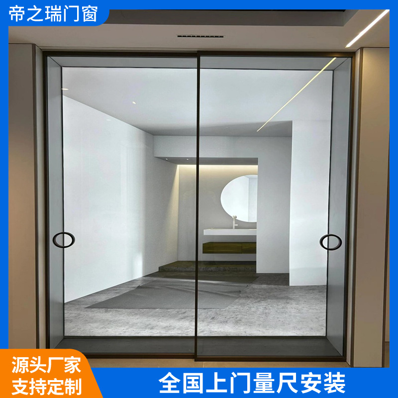4016完美系统推拉门三联动四联动吊轨推拉门左右互推铝合金推拉门