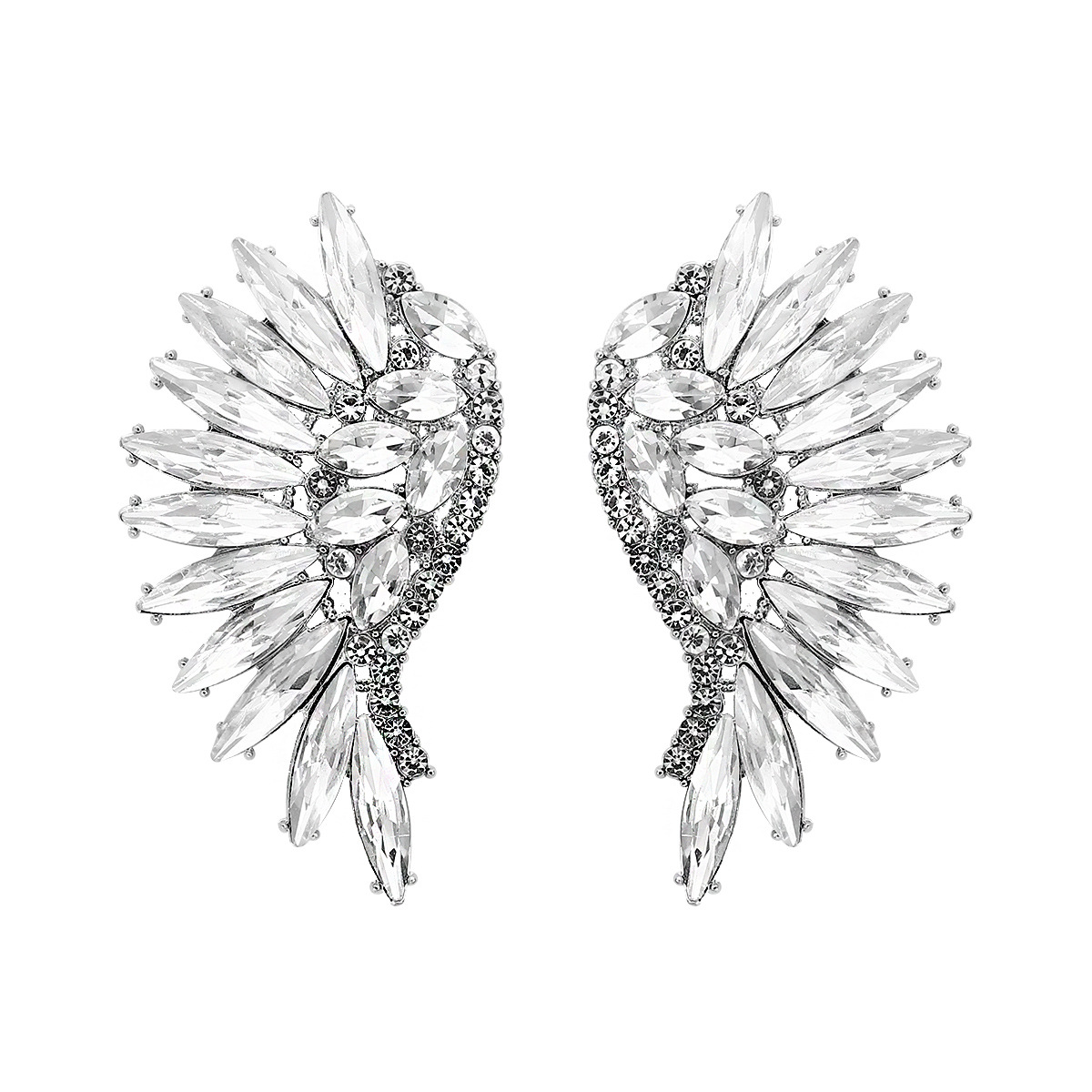 Glam Wings Alloy Inlay Rhinestones Women's Ear Studs 1 Pair display picture 2
