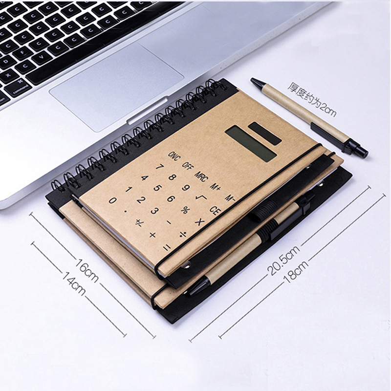 Diario libro calculadora Memo pad ordenador con pluma solar multifuncional ordenador 3009