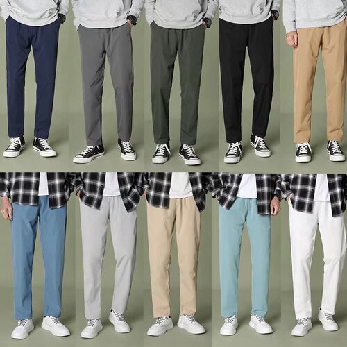 Large size pants men's pants Straight breathable casual straight basic style pants tooling
