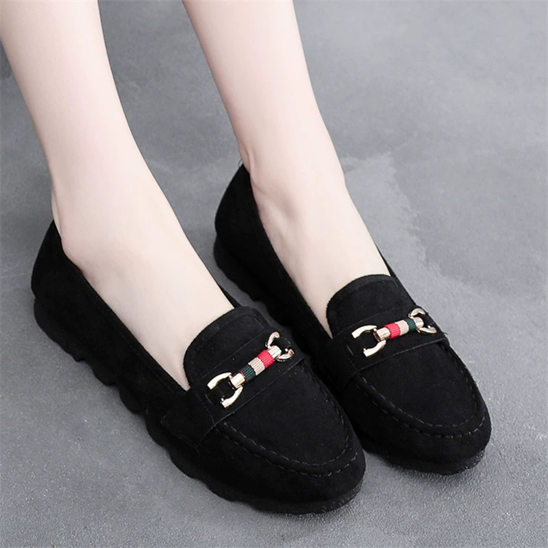 Старые Beijing cloth shoes женские однотонные обувь бобы обувь 2024 новое однофутовое плоское материнская обувь мягкий квадратный рот весна и лето