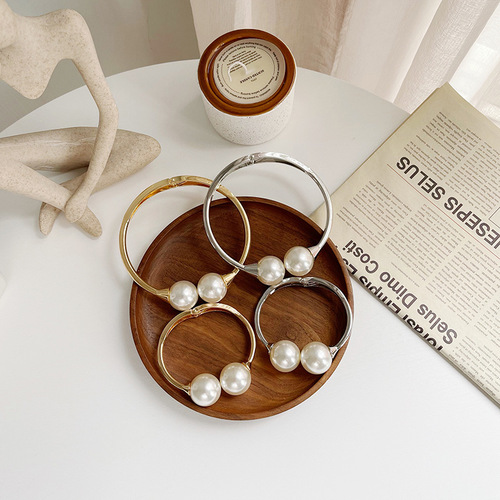 Creative new curtain straps pearl punch-free spring metal pearl curtain buckle curtain straps wholesale
