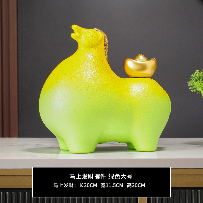 軽くて豪華な高級中国風の馬の装飾品で、リビングルーム、玄関、オフィスの装飾、新しい家の引っ越しギフトに富を引き寄せるために使用できます。|undefined