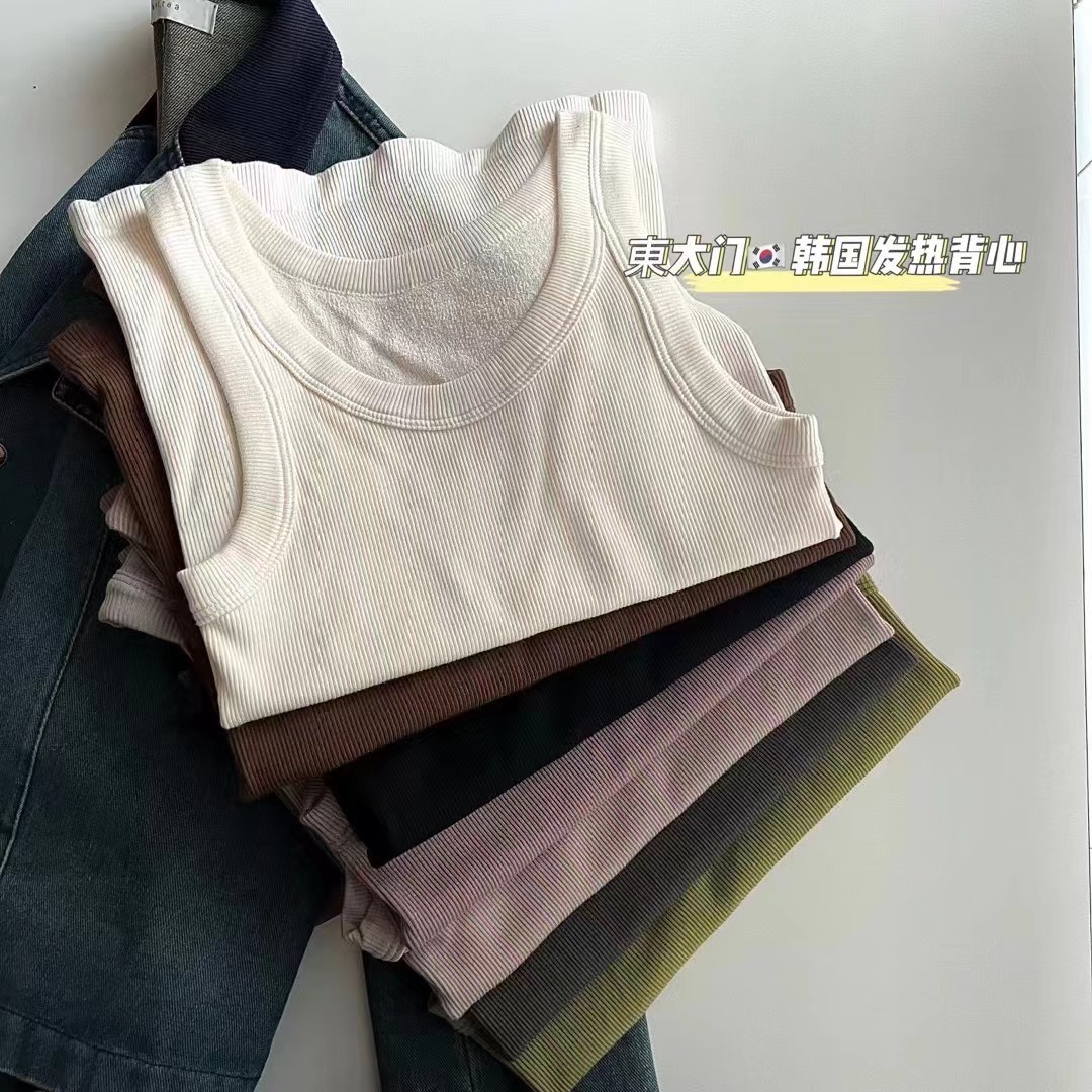 METWO Dongdaemun calefacción Terry chaleco otoño e invierno a prueba de frío forrado de lana gruesa caliente chaleco todo-fósforo de alta base elástica