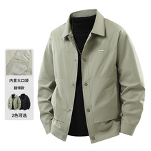 跨境潮牌男装外套2025春秋季新款男士潮流休闲男款翻领工装夹克男