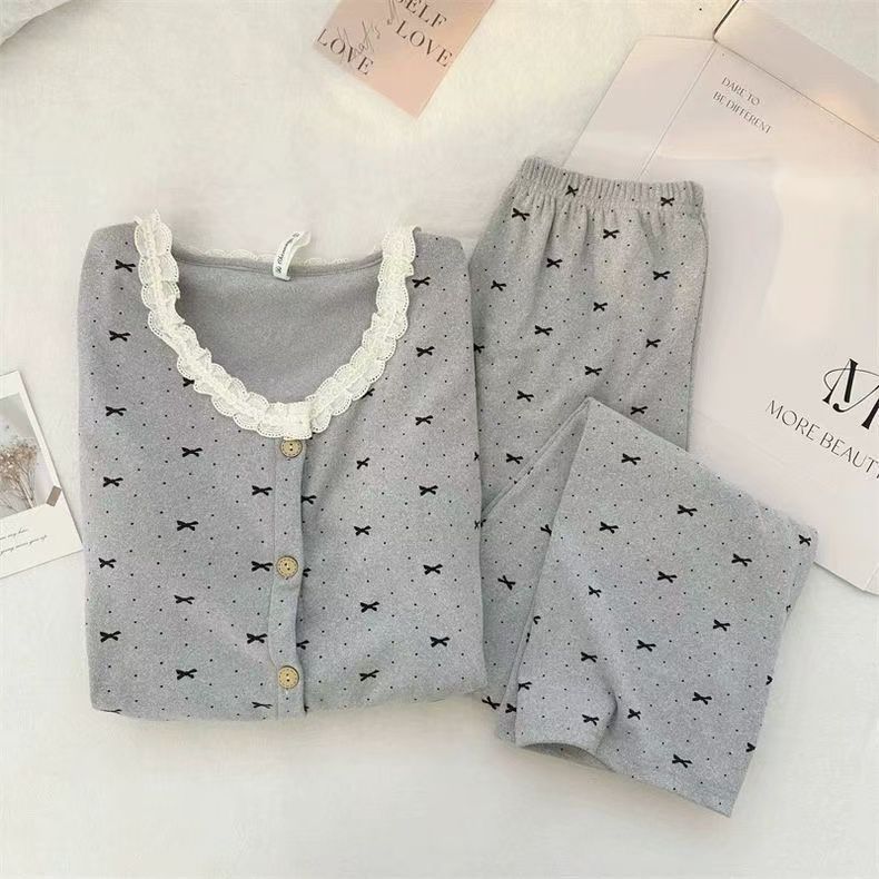 (브래지어 포함) DE RONG 공장 도매 신작 겨울 새 스타일 여성 더블 길이 가디건 레이스 칼라 심플하고 달콤함