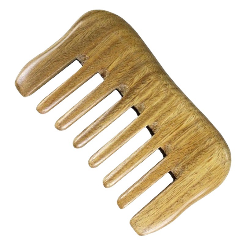 Cabeza y cuello meridiano masaje sándalo peine raspado peine grande diente ancho letras verde sándalo peine comerciante recomendar