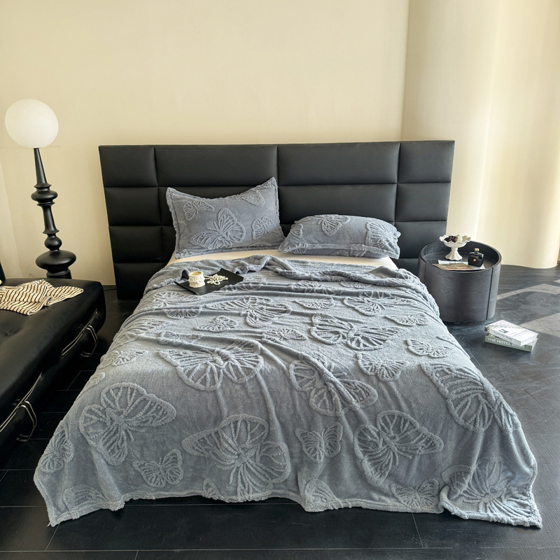 Exportaciones transfronterizas exclusivas para el comercio exterior, nueva manta de jacquard de mariposa Tafu, terciopelo de cordero, terciopelo de leche, terciopelo Falai