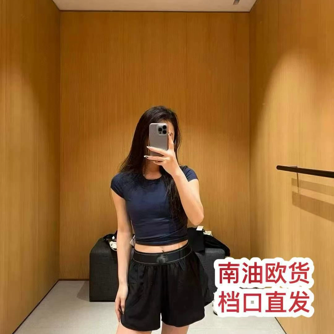 【Nanyou Rose High-end Women's Clothing】25 новых простых темпераментных универсальных повседневных букв эластичных поясных шорт