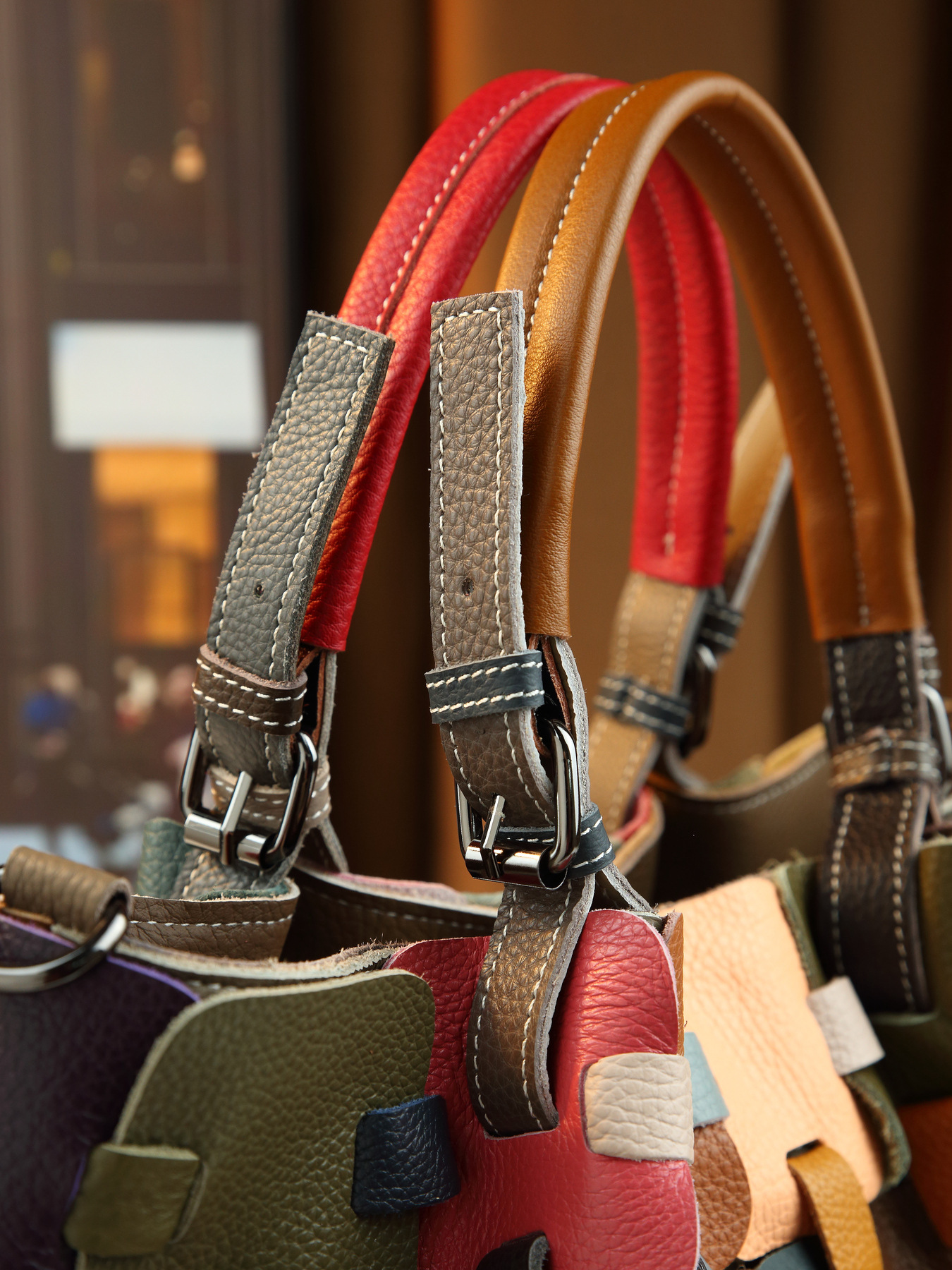 Woven Leather Patchwork Women's Handbag Large Shoulder Crossbody Bag_voghion.com