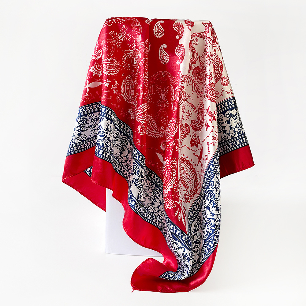 Women's Classic Silk Scarf Hijab Square Shawl For Head And Bag_voghion.com