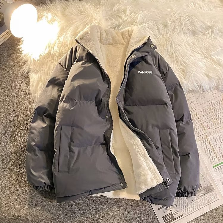 Abrigo de algodón acolchado para hombre 2022 Invierno nuevo abrigo de pan Estilo de Hong Kong guapo abrigo de algodón acolchado con cuello alto suelto ins Abrigo acolchado de algodón del todo fósforo