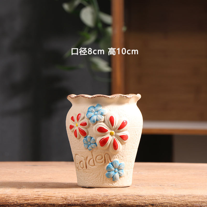 Centrarse en la maceta fábrica de maceta de flores de carne doméstica directa cerámica especial de maceta de cerámica al por mayor