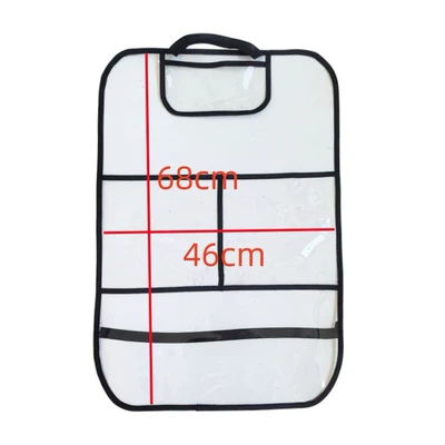 Protection Pad, Children's Rear Seat – Chair back anti-kick pad - model-b-upgraded-pvc-transparent-2mm-thick-2-pockets