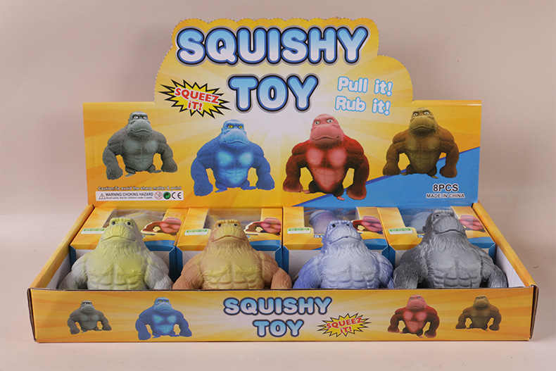 60g Weight Fidget Toys, squishy toy Toys Type TPR Material Orangutan Pattern Cartoon Style, Basic Style Total Huang Decompression Gorilla Toy Big Mouth Donkey Decompression Squeezing Toy Sand Carving Vent Artifact Bobo Chicken Internet-Famous Toys 4