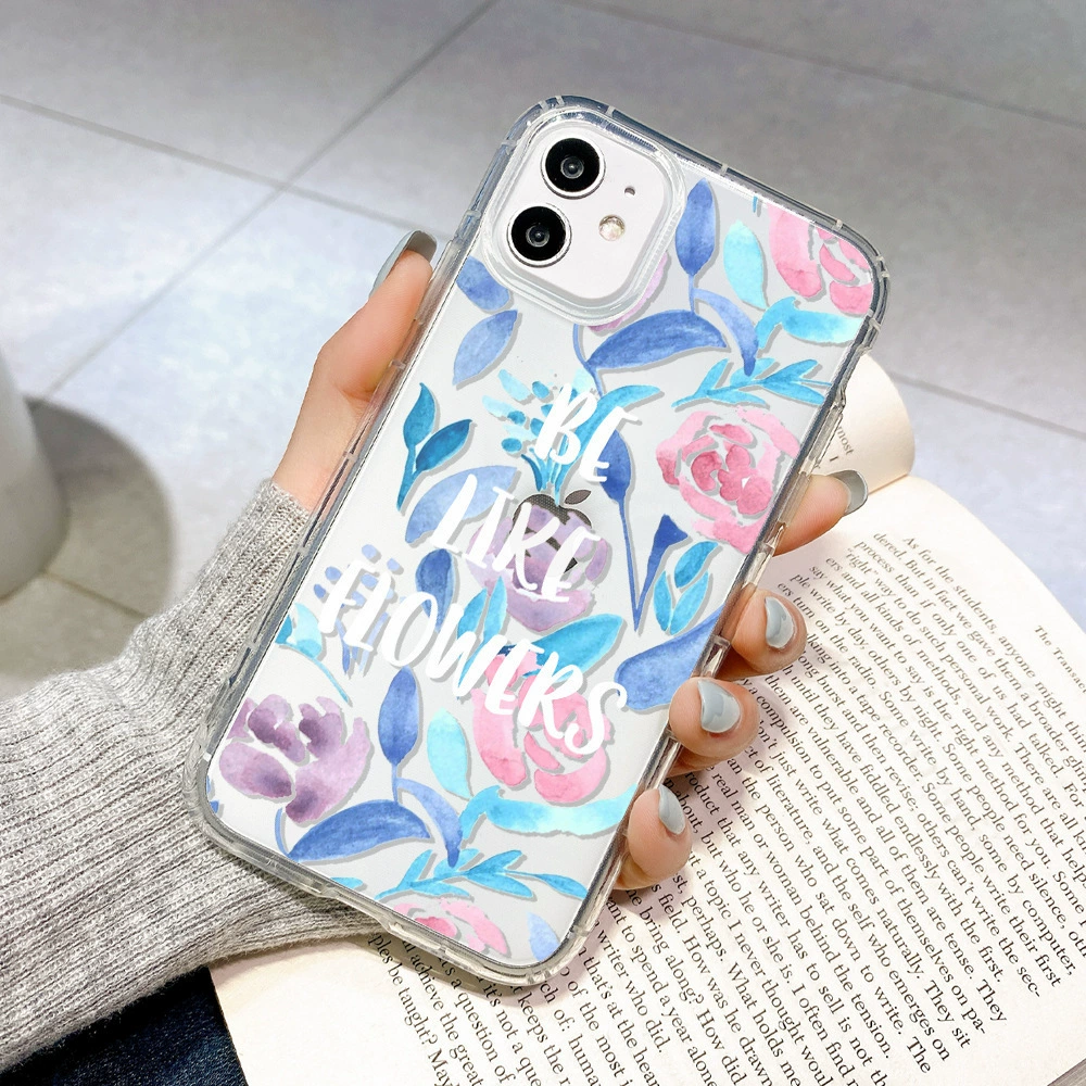 Apple, свежий совместимый чехол для телефона, iPhone13 Pro, прозрачный гибкий тыль, цветы, iphone, оптом