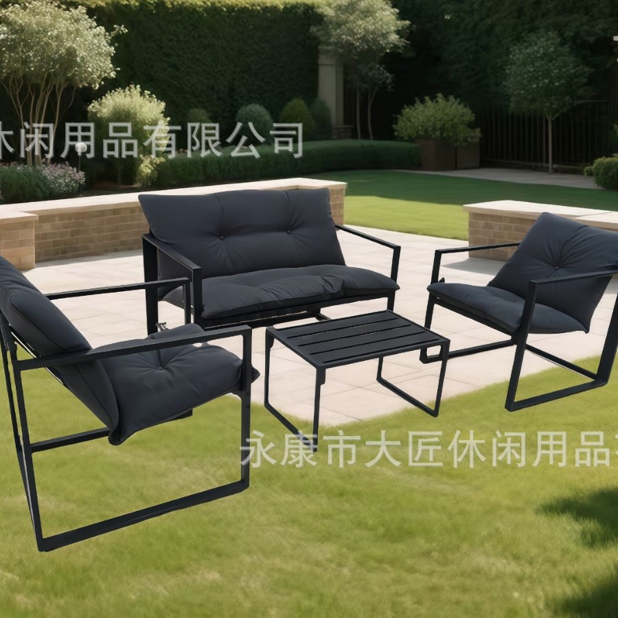 Sofá de vidrio al aire libre patio villa jardín terraza al aire libre relajación aluminio aleación sofá mesa de té muebles combinados