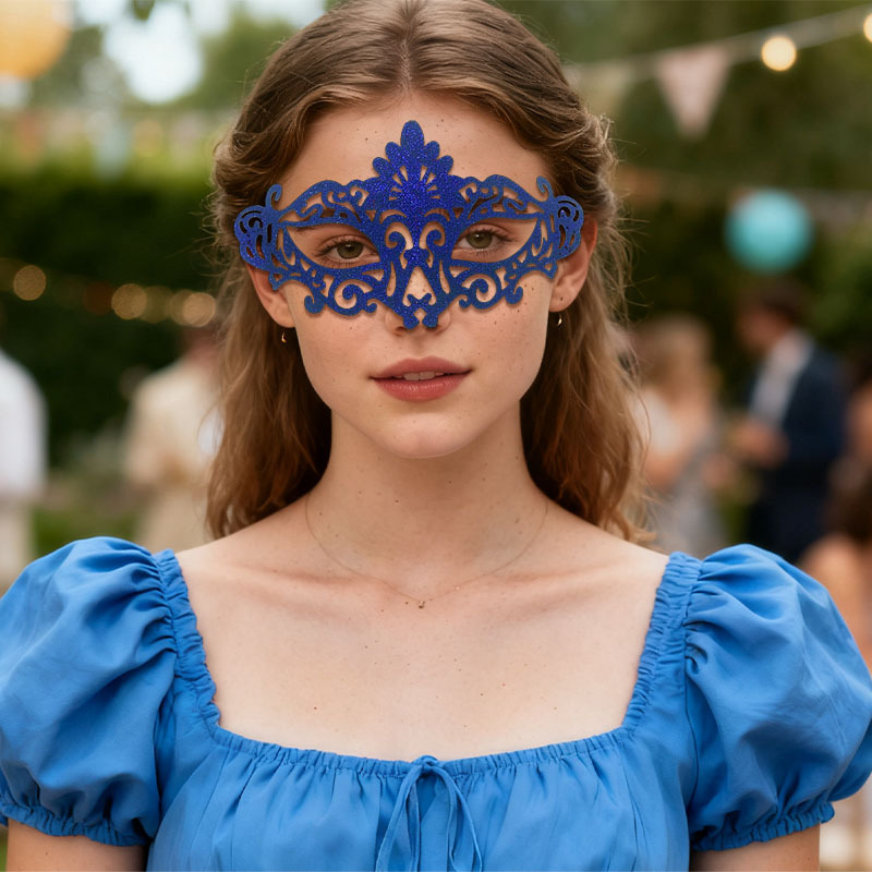 Nuevo Halloween máscara de mitad de cara retro retro máscara de polvo de pavo real máscara de maquillaje máscara de fiesta máscara de ojos