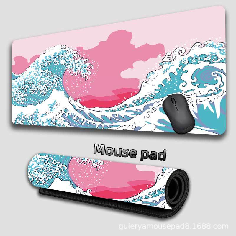 Kanagawa Waves Japanese Wind Alfombrilla de ratón súper grande transfronteriza Alfombrilla de escritorio de oficina personalizada Alfombrilla de ratón para teclado Mousepad