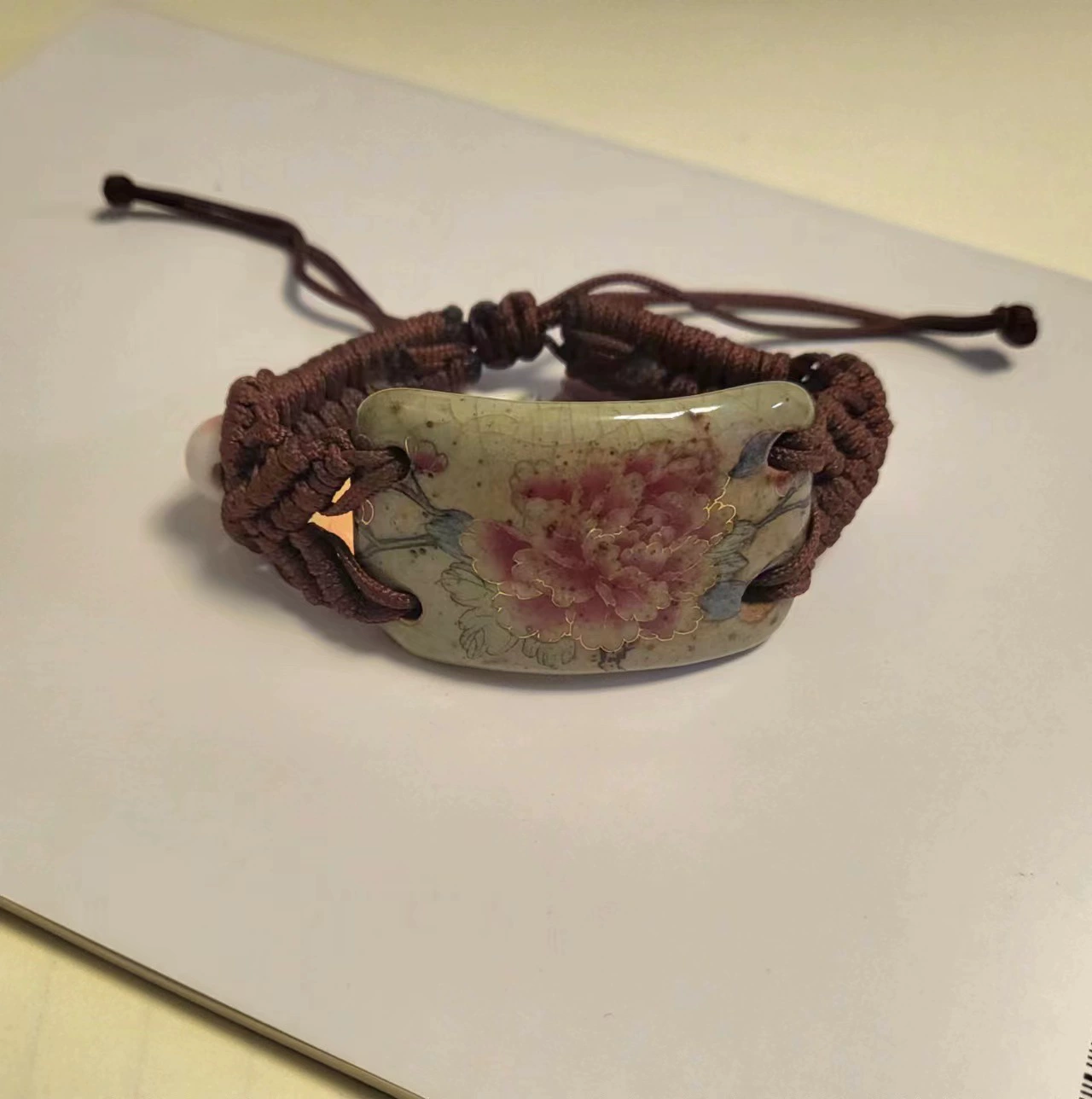 青歌 [陶瓷首饰 粉彩桃花 手镯手链 手工饰品 礼品摆摊货源]