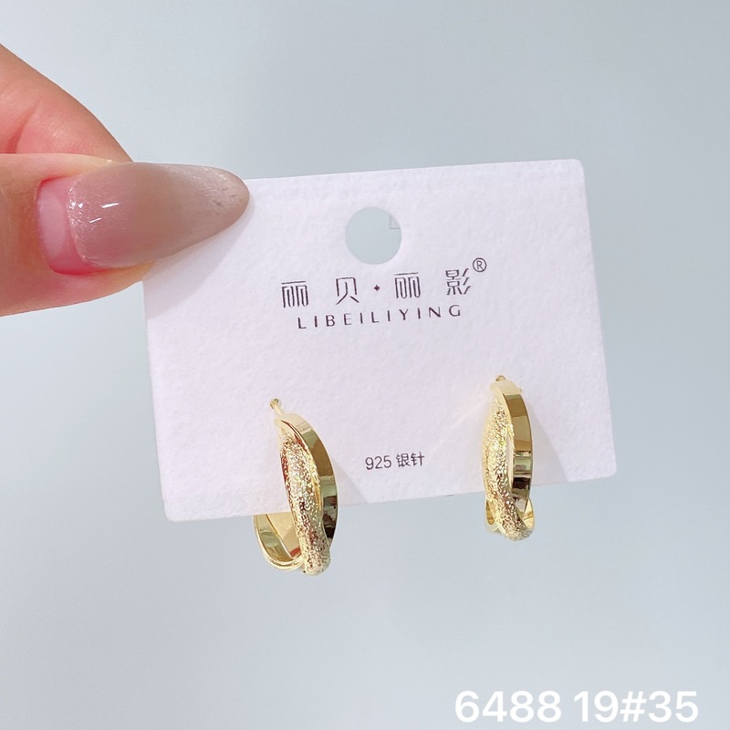 丽贝丽影丽银欧美时尚高级感素圈耳环2025新款爆款个性小众女耳圈|undefined