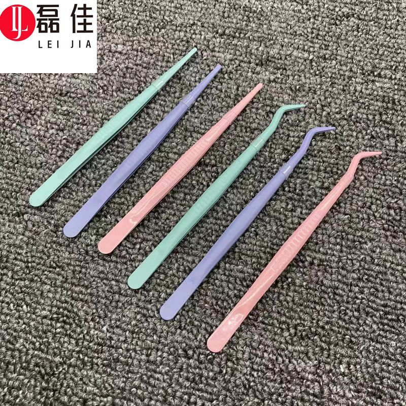 金属彩色小镊子 13cm14cm手账夹子DYI赠品类弯头直头镊子