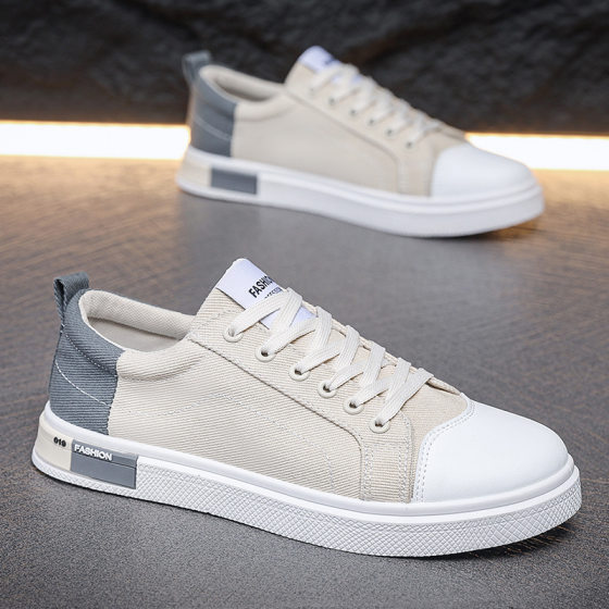 Spring New Men's Korean Style Canvas Shoes Fashion Trendy Casual Board Shoes Low Breathable Student Sports Shoes for Men