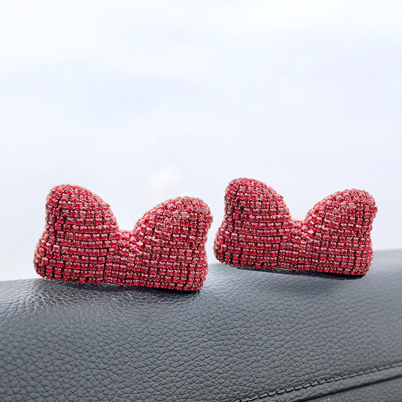 Car center console cute diamond bow Mickey Minnie accessories instrument panel decoration DYI material women