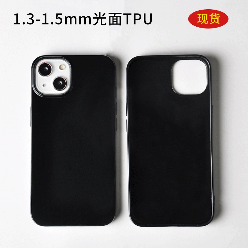 Чехол для телефона Apple iPhone17 Pro, глянцевый ТПУ 1,3–1,5 мм, чёрный