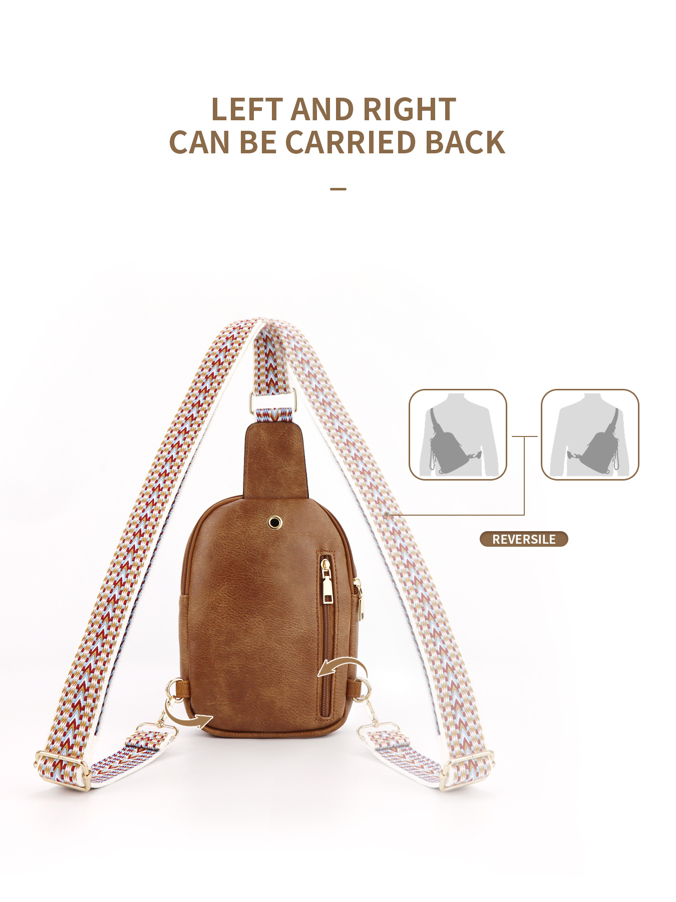 259g Weight Polyester Lining Material Zipper Closure Type Sling Strap Strap Type Fanny Pack Bags Type Daily Occasion Pu Leather Material Color Block Pattern All Seasons Season Unisex Gender Vintage Style Style Oval Shape Unisex Vintage Style Color Block Pu Leather Waist Bags 11