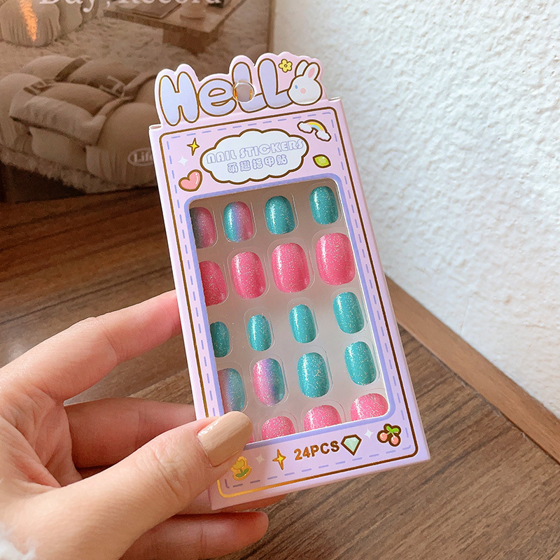 Niños niña pegatinas de uñas extraíbles de dibujos animados lindo bebé autoadhesivo gel de gelatina dulce princesa parche de uñas