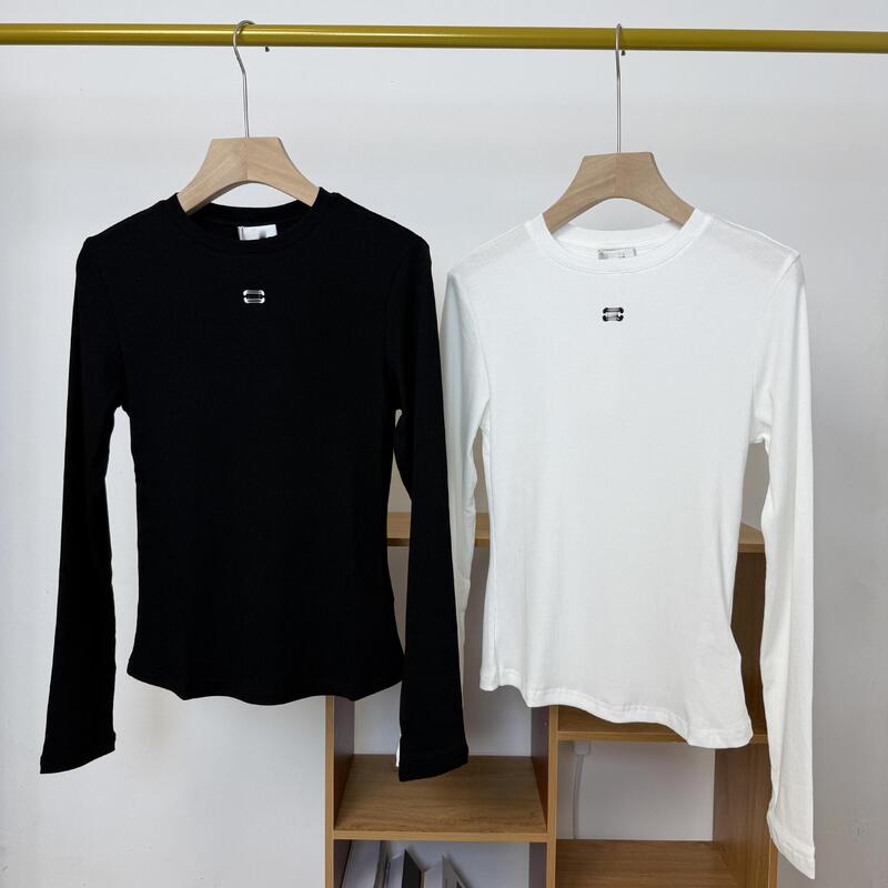CE/25秋冬经典款胸前logo纯棉打底衫休闲长袖女款圆领潮牌纯色|undefined