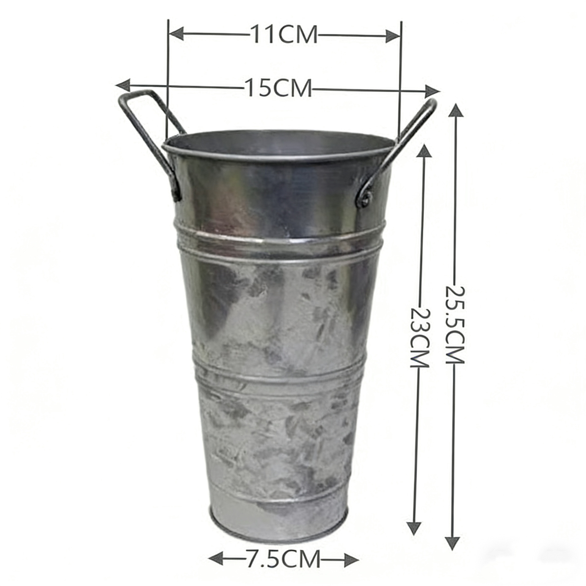 Galvanized Iron Waterproof Flower Pot, Vintage-Style Flower Arrangement Bucket, Home Decoration, Flower Bucket, Desktop Flower Container