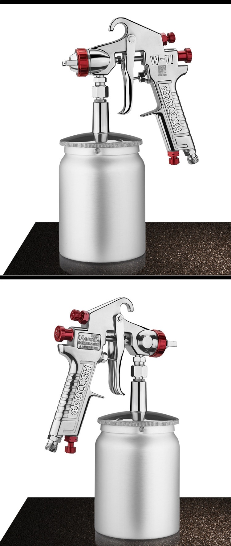 Taiwan Lacquer Doctor W-71/W77 Dual-nozzle Paint Spray Gun High Atomization for Furniture, Woodwork, and Automotive Painting