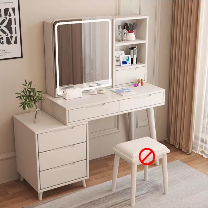 전체 흰색 LED 거울, 의자 없음, 좌우 구분 없음