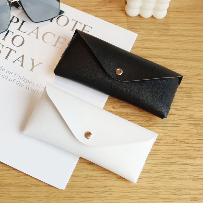 New Soft-Packed Pu Leather Sunglasses Case with Gold Buckle, Wallet-Style Portable Sunglasses Case, Can Be Printed with Logo