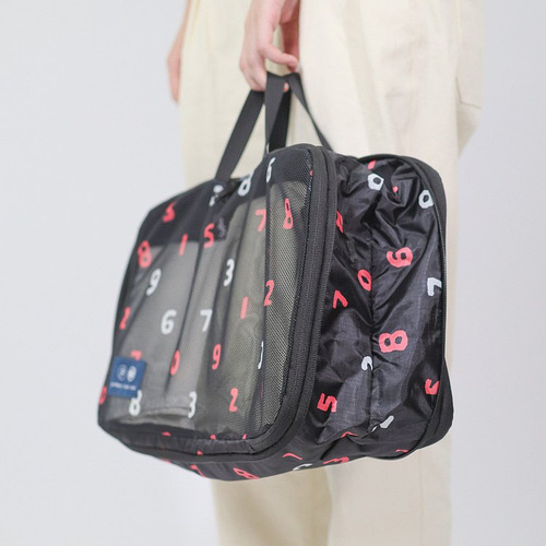 Japanese classic digital clothing and shoe travel storage bag large capacity short-distance travel classified mesh storage bag