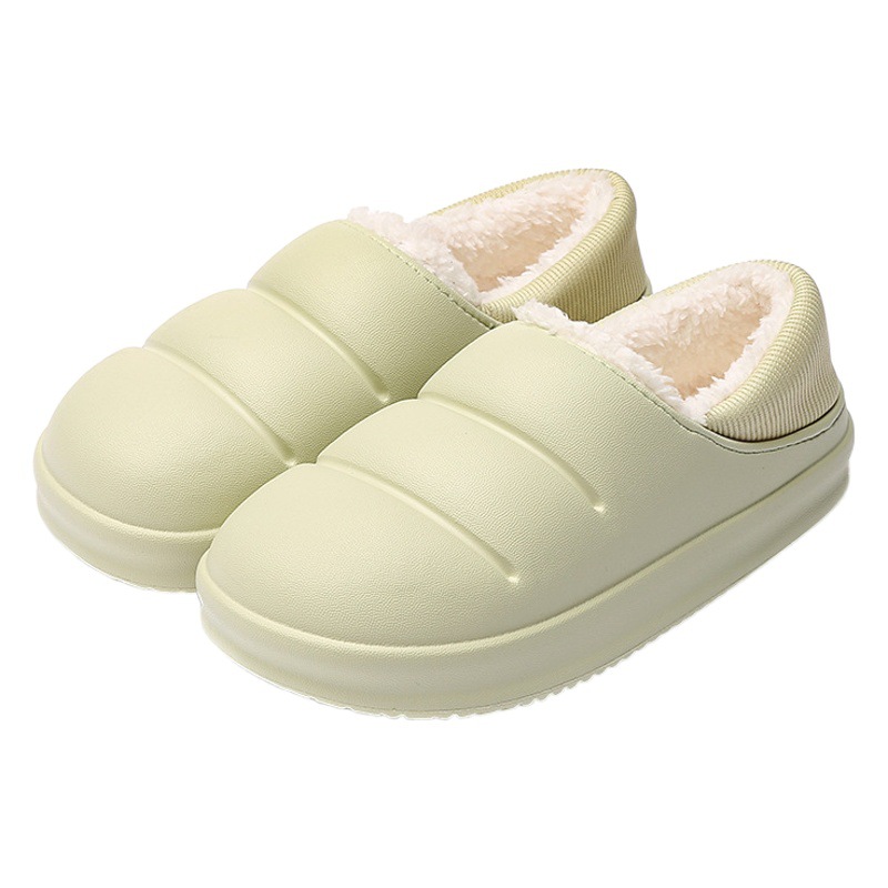 Zapatillas de algodón impermeables zapatos acolchados cálidos de otoño e invierno de las mujeres para el hogar interior caca en casa sensación confinamiento zapatos acolchados de algodón para hombres invierno
