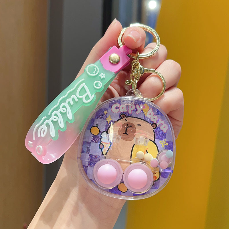 カピ水中シューティングゲーム機キーホルダークレヨンしんちゃんかわいい液体携帯ゲーム機ギフトペンダント|undefined