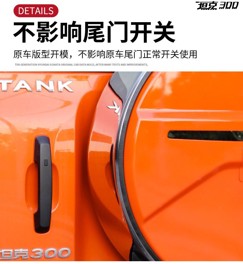 For Tank 300 Spare Tire Cover Off-road City Modified Rear Tailgate Fake Tire Shell Protective Cover Appearance Accessories