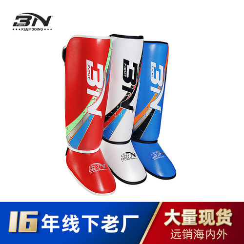 BN boxing leg guards, children's fighting leg pads, Muay Thai fighting training, thickening with instep protective gear, Sanda shin guards
