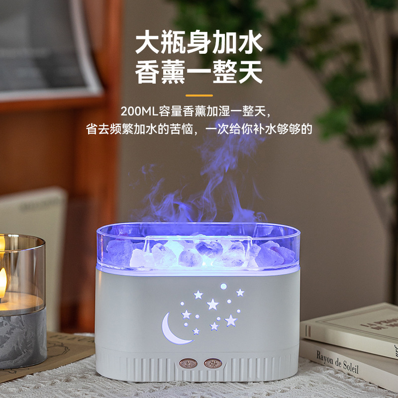 2025 新クリエイティブクリスタル塩アロマディフューザーカラフルなナイトライトサイレント加湿器家庭用自動芳香アロマディフューザー|undefined