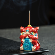 交趾陶佛山醒狮摆件国潮舞狮文创陶瓷家居客厅装饰品摆件伴手礼品