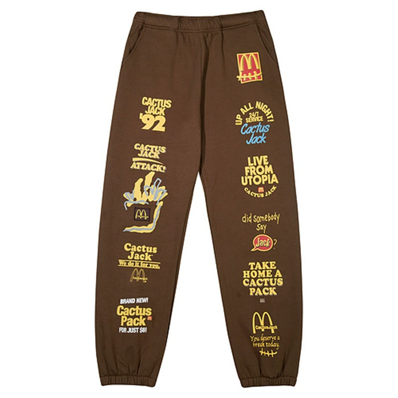 Трэвис Скотт Макдональдс Совместное название буквенно-полосатые брюки с принтом