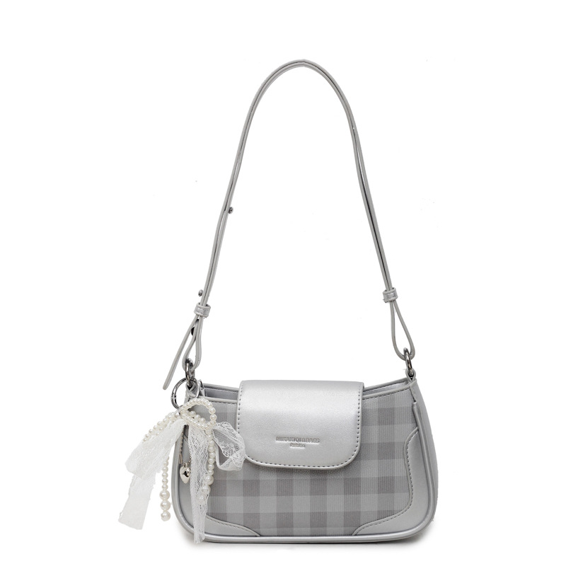 Bolso de axila de diseño de nicho a cuadros de estilo occidental 2025 nuevo bolso de hombro de todo fósforo de color en contraste bolso de mensajero de moda de alta gama