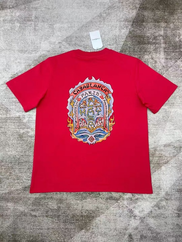 【260g】カサブランカプリント トレンド個性柄 メンズ レディース ゆったり半袖Tシャツ|undefined