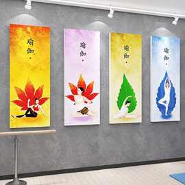 瑜伽馆墙面装饰品私教工作室海报布置励志健身房普拉提背景墙挂画