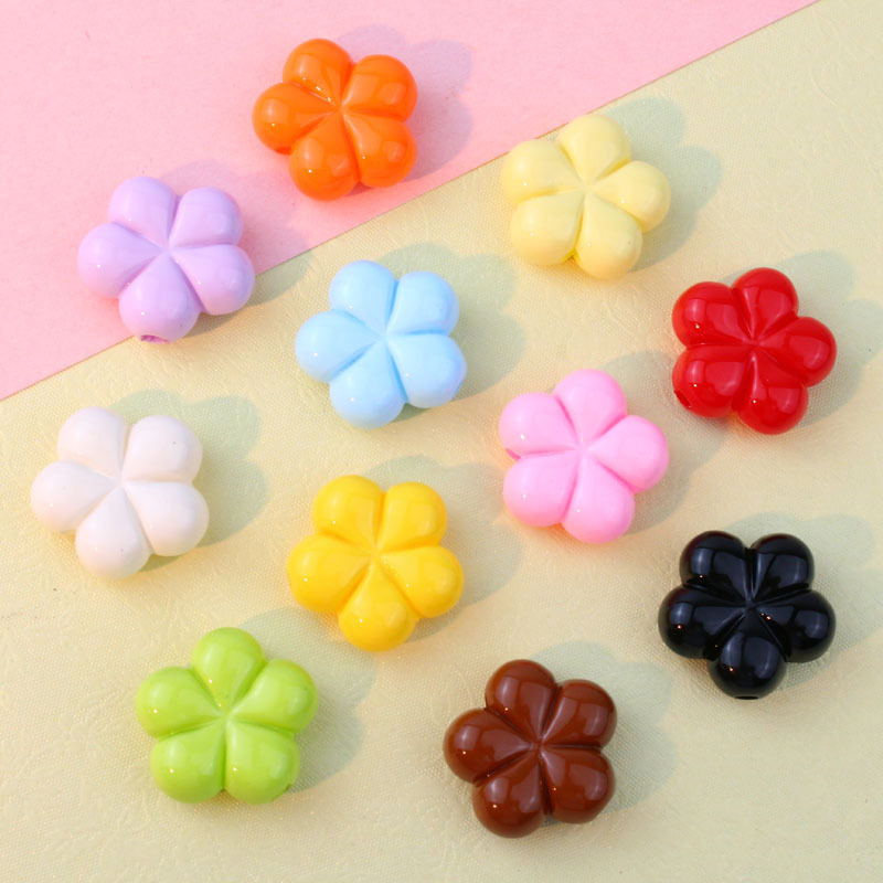 Trendy Painted Five-Petal Flower Straight-Hole Acrylic Beads Accessories Mobile Phone Chain Accessory Set Materials and Accessories Trendy Painted Five-Petal Flower Straight-Hole Acrylic Beads Accessories Mobile Phone Chain Accessory Set Materials and Accessories